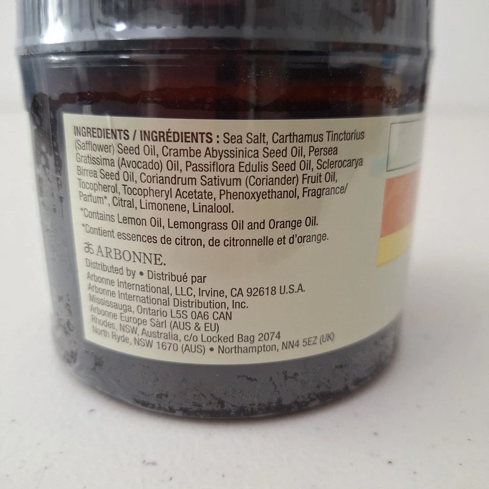 Arbonne Aromassentials Awaken Bath Salts, Sea Salt Scrub, 16 oz, New Sealed